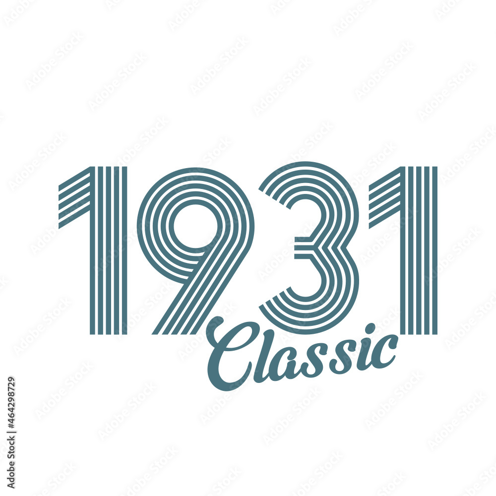 classic 1931 , Born in 1931, birthday typography design for gift classic 1931 , Born in 1931, birthday typography design for gift