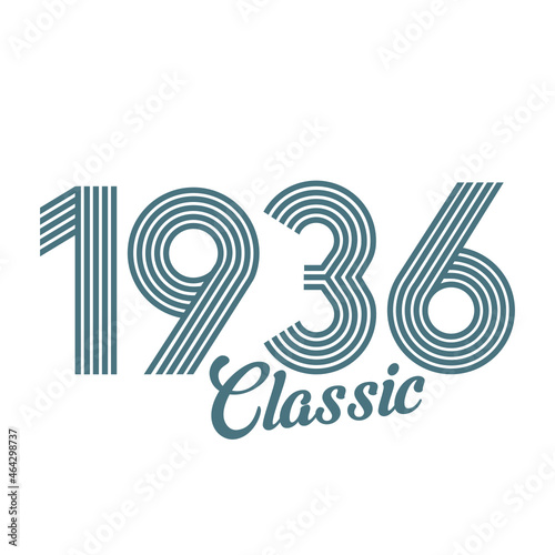 classic 1936 , Born in  1936, birthday typography design for gift