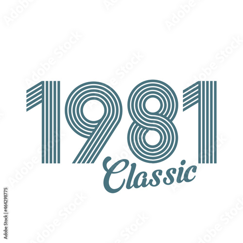 classic 1981 , Born in  1981, birthday typography design for gift