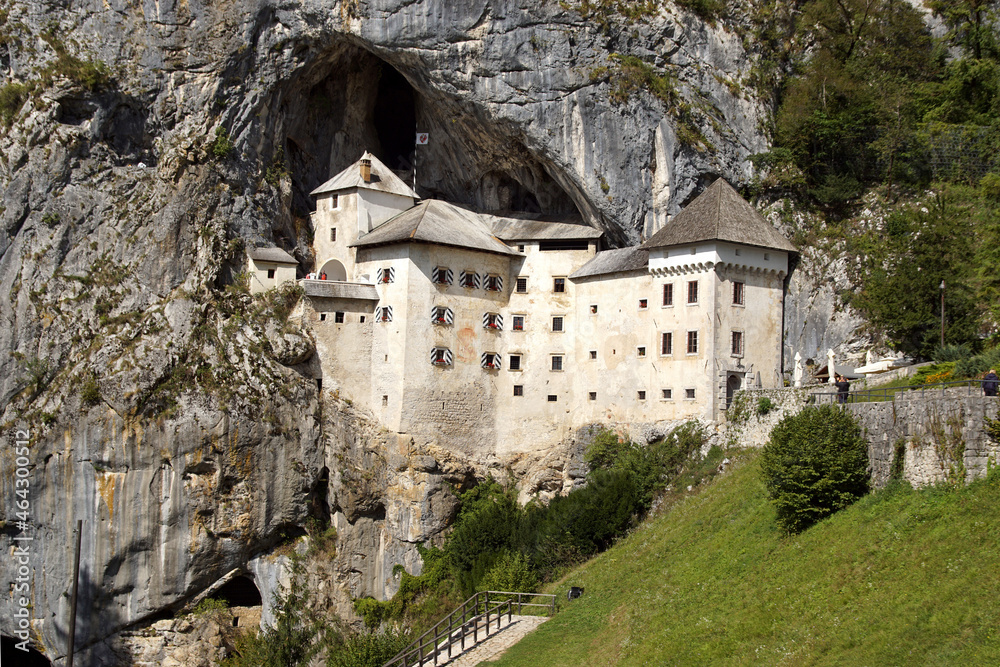 Predjama Castle, Grad Predjama built within a cave mouth near Postojna. Renaissance castle, Slovenia, September.