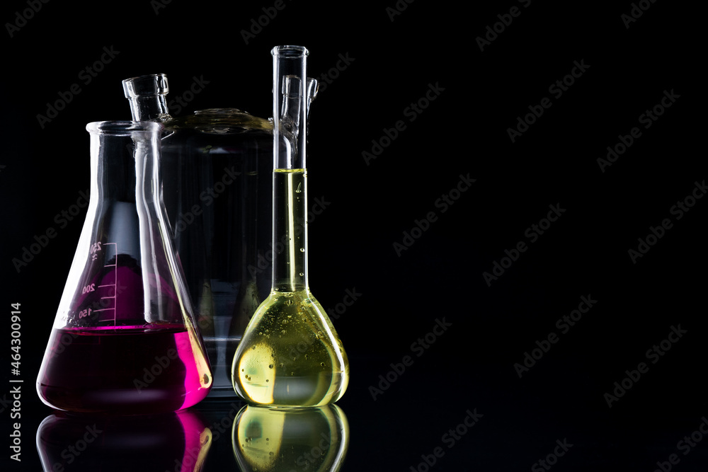 Image of glass vessels. Flasks. Image of glass vessels. Flasks.