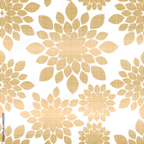 Gold Floral Pattern Design on White Background