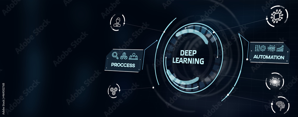 Deep learning artificial intelligence neural network. Technology, Internet and network concept.3d illustration Deep learning artificial intelligence neural network. Technology, Internet and network concept.3d illustration