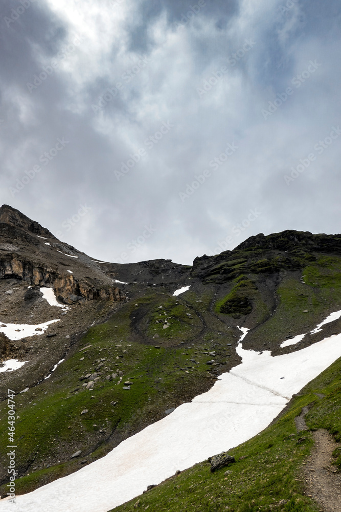 Sefinenfurgge Pass along Via Alpina long distance hiking route across Switzerland