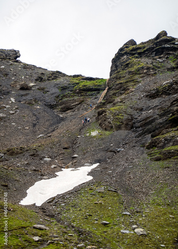 Sefinenfurgge Pass along Via Alpina long distance hiking route across Switzerland. photo