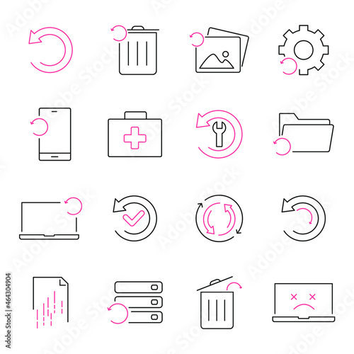 Recovery icons set.Recovery pack symbol vector elements for infographic web