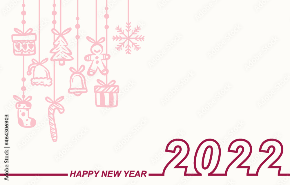 Flat Hand Drawn christmas icon and happy new year design background template card poster Flat Hand Drawn christmas icon and happy new year design background template card poster