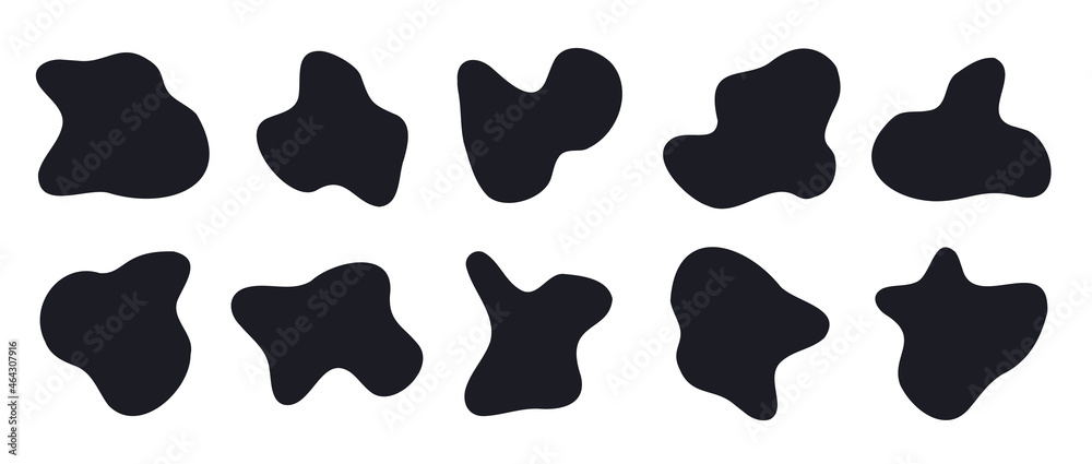 Organic blob shapes. Isolated dynamic blob set on white background. Abstract aqua irregular geometric drops or splash. Round smooth white paint blotch, vector isolated illustration. Organic blob shapes. Isolated dynamic blob set on white background. Abstract aqua irregular geometric drops or splash. Round smooth white paint blotch, vector isolated illustration.
