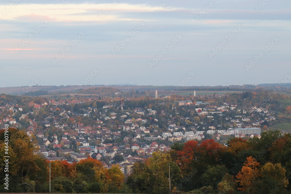 Fototapeta premium Abendstimmung. Blick auf Würzburg.
