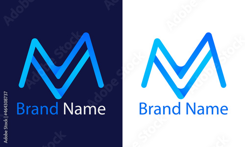 M and V logo with modern concept vector illustration.