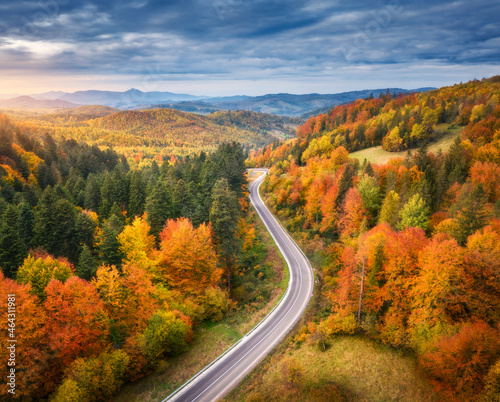 Aerial view of road in colo...