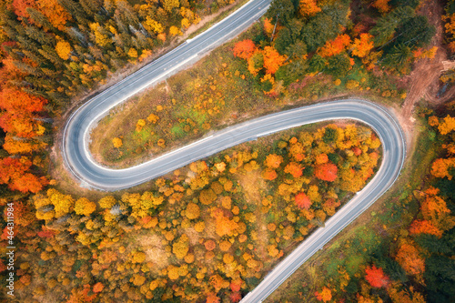 Aerial view of winding road...