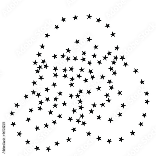 Curly Pattern Made Of Black Stars On White Background © Vtaurus