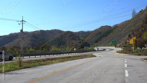 Road traffic at the Yeongdong Expressway N50. South Korea photo