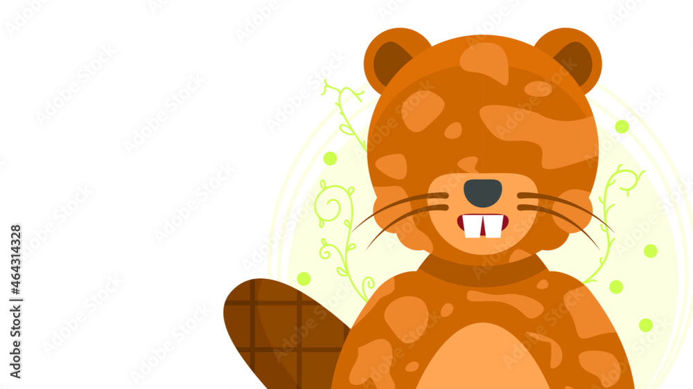 Flat Animal Beaver With Spots Vitiligo Depigmentation Disease Vector Design Style Concept People Are Equal Flat Animal Beaver With Spots Vitiligo Depigmentation Disease Vector Design Style Concept People Are Equal