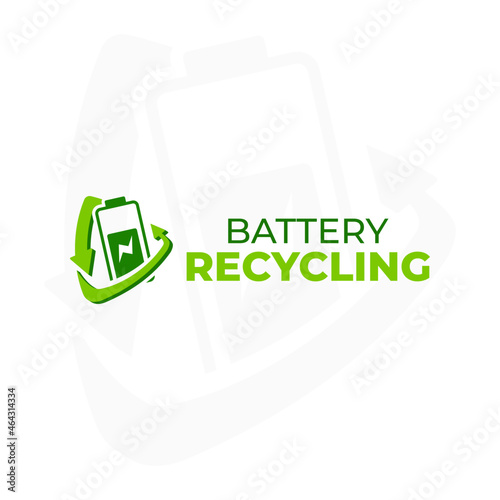 Battery recycling logo template. Waste battery recycling icon. Separate recycling for batteries. 