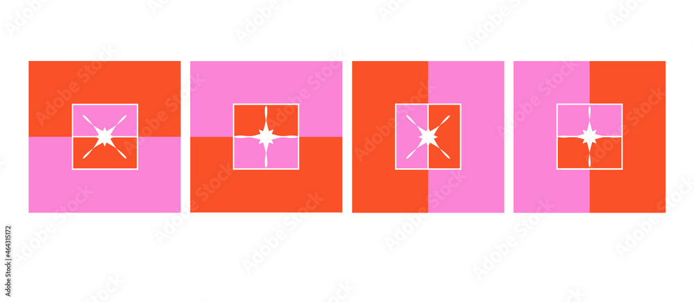 Obraz premium Simple Pattern_PinkRed_4 Sets