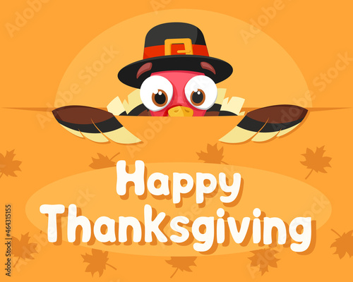 Bird turkey hides, place for text. Thanksgiving