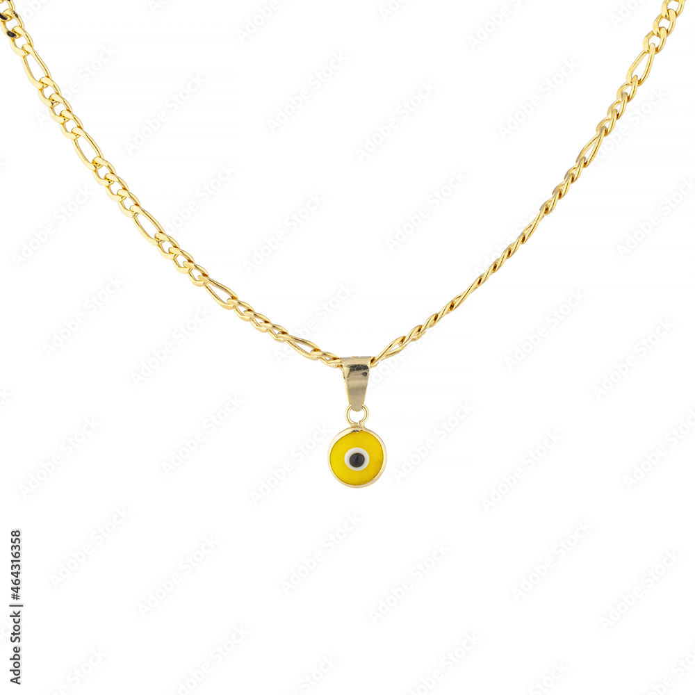 Naklejka premium golden necklace isolated on white