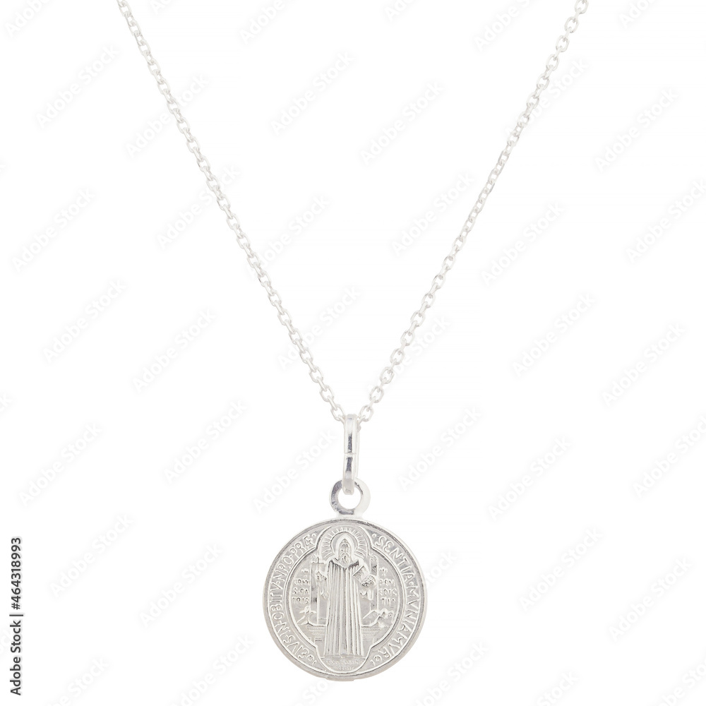 silver necklace isolated on white silver necklace isolated on white