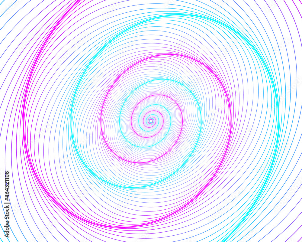 Obraz premium Abstract spiral rainbow design element on white background of twist lines. Vector Illustration eps 10 Golden ratio traditional proportions vector icon Fibonacci spiral. for elegant business card