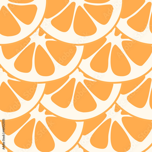 Orange slice seamless pattern vector. Summer vector illustration. Fruit juice.