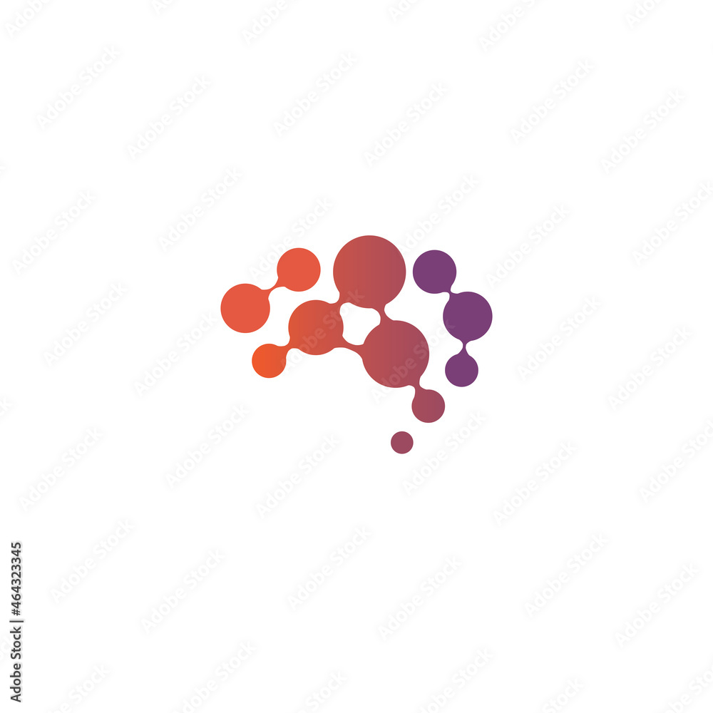 Fototapeta premium minimalis letter A Brain logo