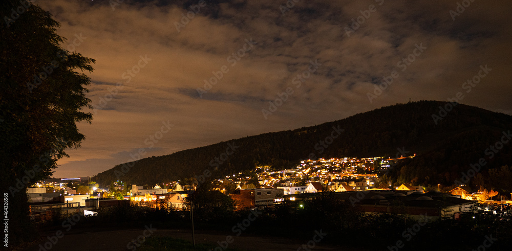 Swiss Night, One night in Switzerland, Moon at the top, great valley of Liestal, Sissach, Baselland, Switzerland