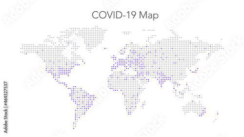 Dotted Infographic infected Map of Coronavirus COVID-19