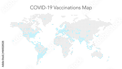 Dotted Infographic Vaccinations Map of Coronavirus COVID-19