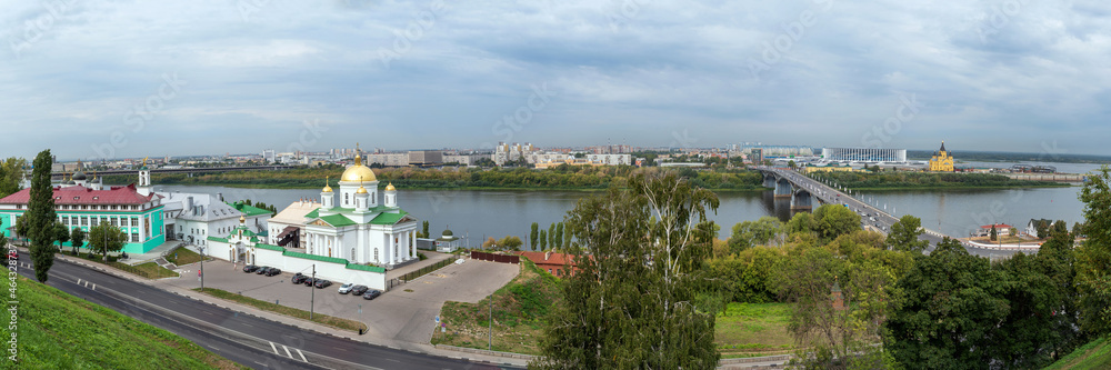 The Church of Metropolitan Alexy on the banks of the Oka River in Nizhny Novgorod, Russia.