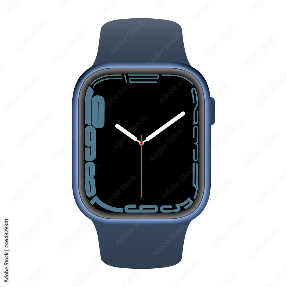 Modern new model smart watch, Apple Watch Series 7, smartwatch flat design  vector stock illustration Stock-Vektorgrafik | Adobe Stock