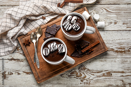 Cups of tasty hot chocolate...