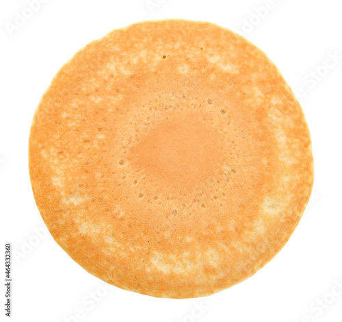 pancake taken in natural light isolated on white background with path