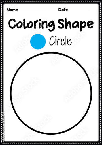 Circle coloring page for preschool, kindergarten & Montessori kids to practice visual art drawing and coloring activities to develop creativity, focus and motor skills.