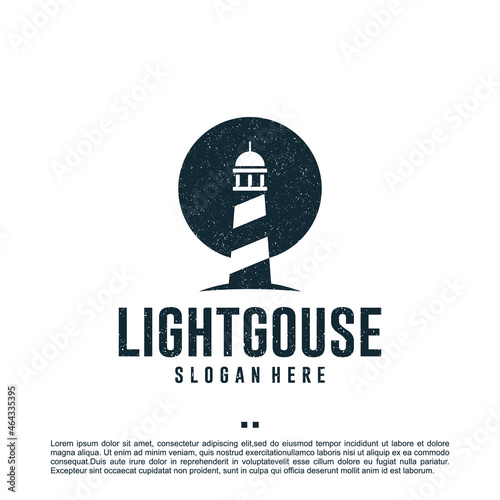 lighthouse ,beach, logo design template