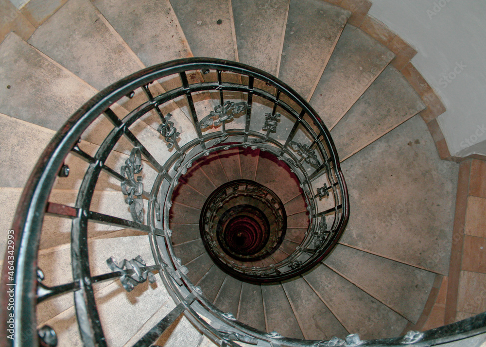 Fototapeta premium Old stone spiral staircase