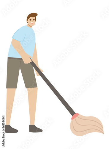 man with a mop