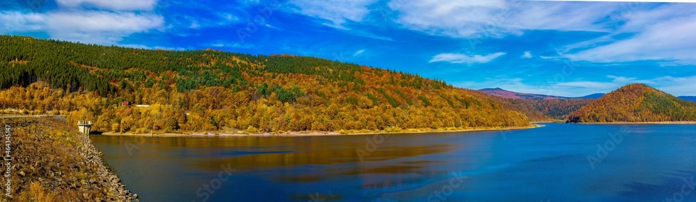 panoramic landscape with Zetea lake - Romania