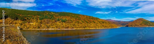 panoramic landscape with Zetea lake - Romania