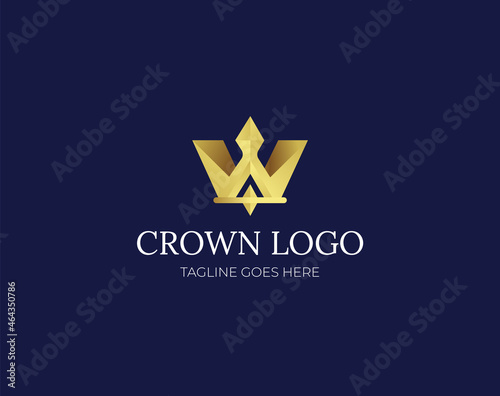 Golden Logo  Luxury Logo  Crown  Logo Design Premium Vector 