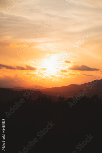 Sunset in Santa Barbara climbing spot in Basque Country