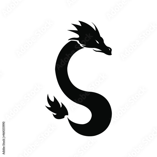 black silhouette of a dragon