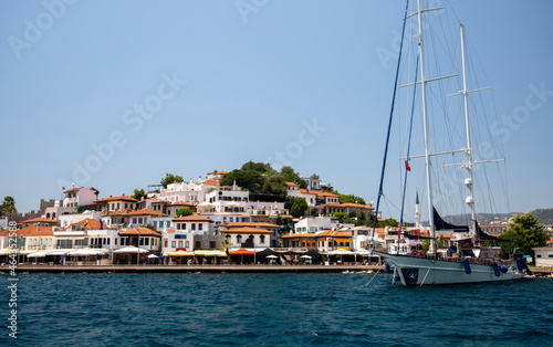 Yacht docking at the beautiful Turkish Riviera town