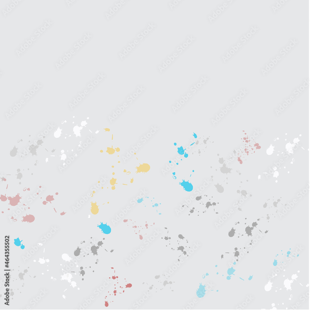 Paint splatter isolated on gray background. Paint splatter poster, placard and wallpaper. Paint splatter for backdrop and banner template. Creative art concept, vector illustration