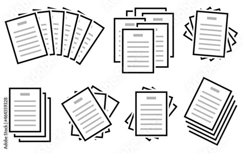 様々な置き方の書類セット
