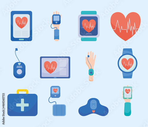 health monitors icon set