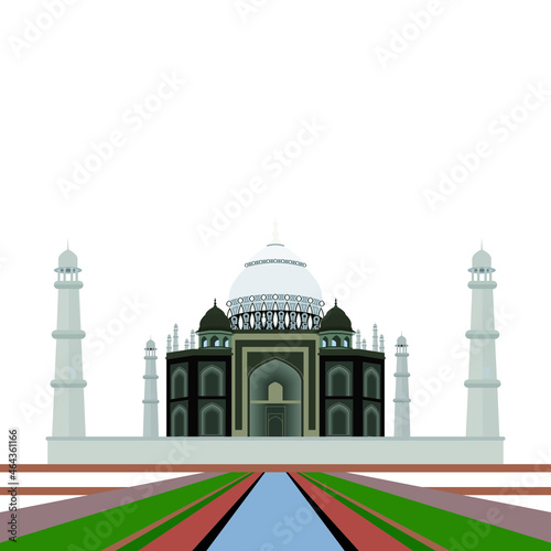 Taj Mahal vector illustration in white background