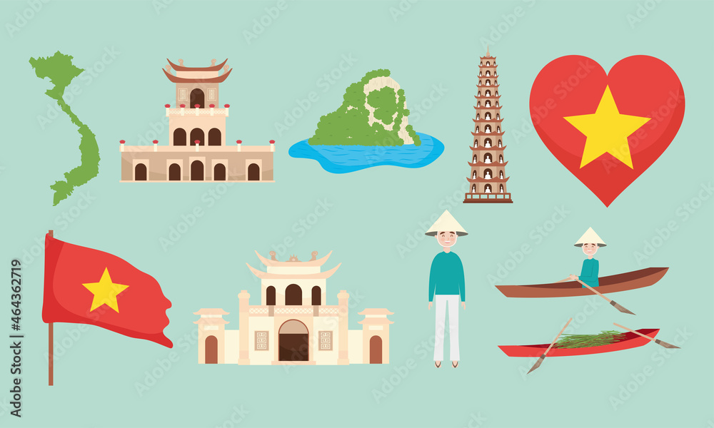 Obraz premium vietnam icon set