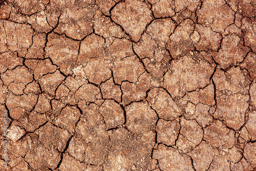 Red dry cracked ground. Dried clay texture and patterns cracked surface of clay and land. Red dry cracked ground. Dried clay texture and patterns cracked surface of clay and land.